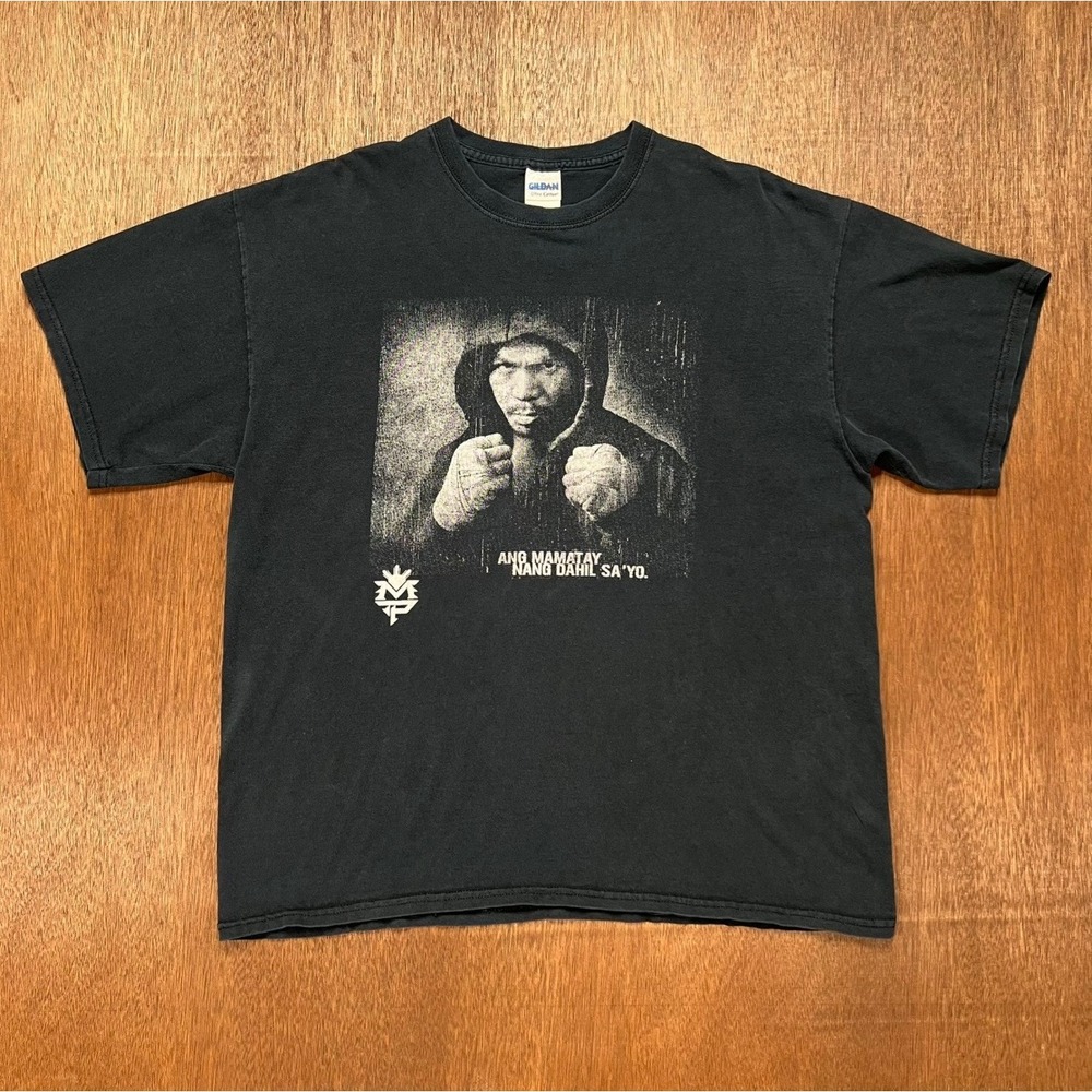 Manny Pacquiao MP Boxing Graphic T-Shirt XL Black Gildan Ultra Cotton Tee